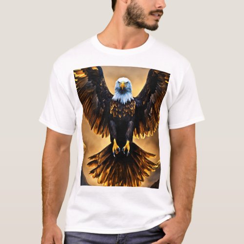 Monarch of the Skies The Majestic Bald Eagle T_Shirt