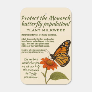 Monarch on a Mexican sunflower Metal Sign