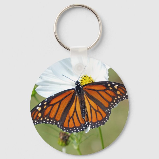 Monarch on Cosmos Keychain (Front)
