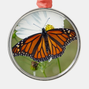 Monarch on Cosmos Metal Ornament