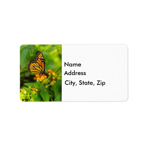 Monarch On Lantana Label