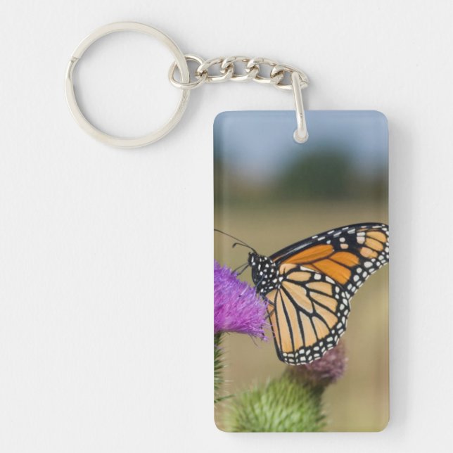 Monarch on pasture Thistle Prairie Ridge Keychain (Front)
