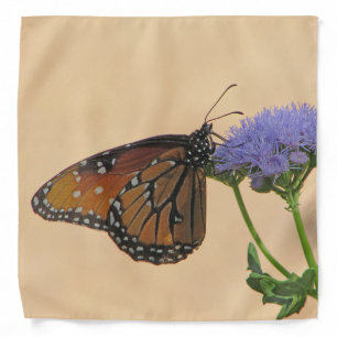 Monarch on Purple Flower Nature Photo Butterfly Bandana