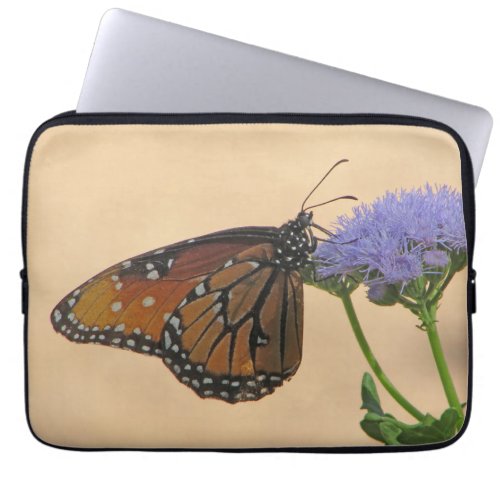 Monarch on Purple Flower Nature Photo Butterfly Laptop Sleeve