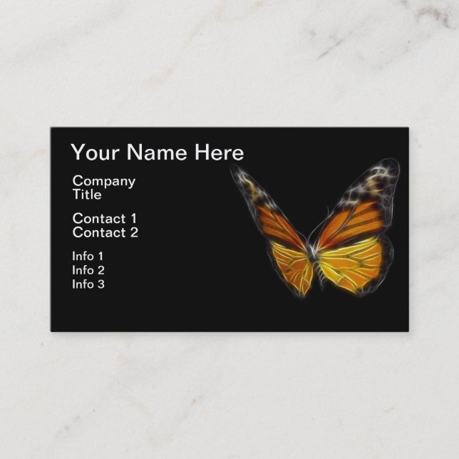 Monarch Orange Butterfly Flying Insect Business Card (Front)