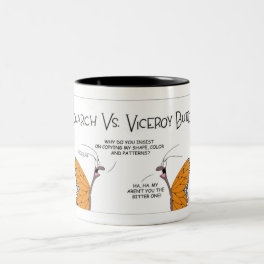Monarch Vs. Viceroy Butterfly Two-Tone Coffee Mug
