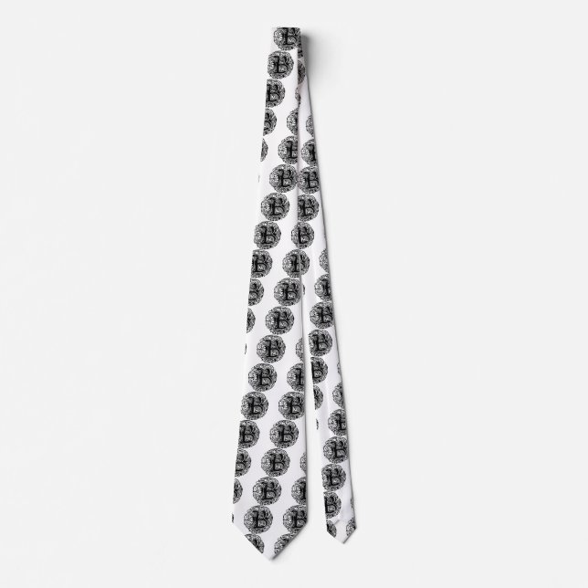 Monarchia Black  "B" Neck Tie (Front)