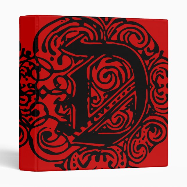Monarchia Black  "D" 3 Ring Binder (Front/Spine)