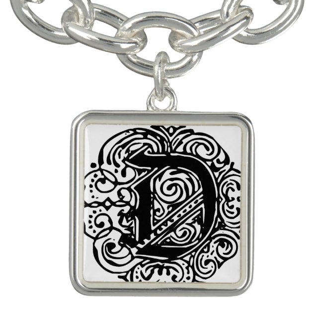 Monarchia Black "D" Charm Bracelet (Design)