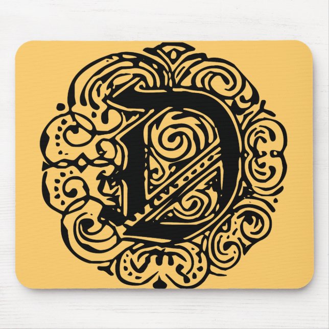 Monarchia Black  "D" Mouse Pad (Front)