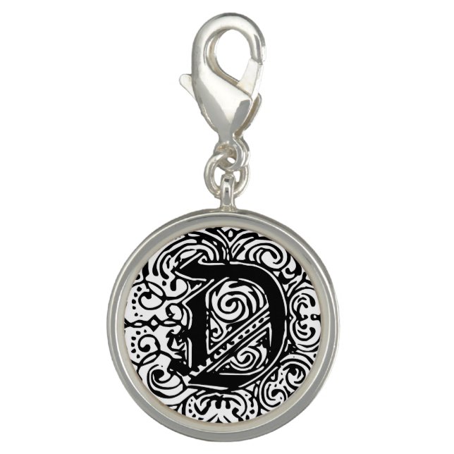 Monarchia Black "D" Round Charm (Front)