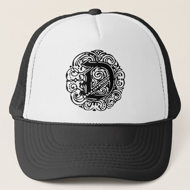 Monarchia Black  "D" Trucker Hat (Front)