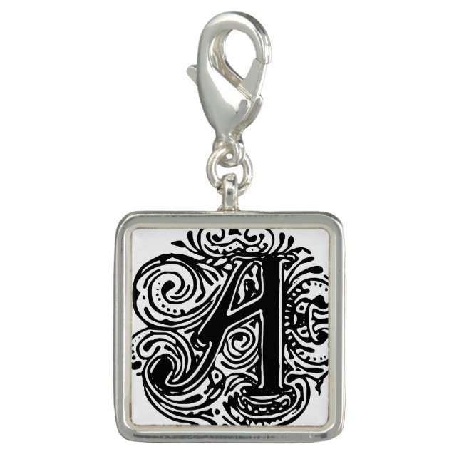 Monarchia Black Letter "A" Charm (Front)
