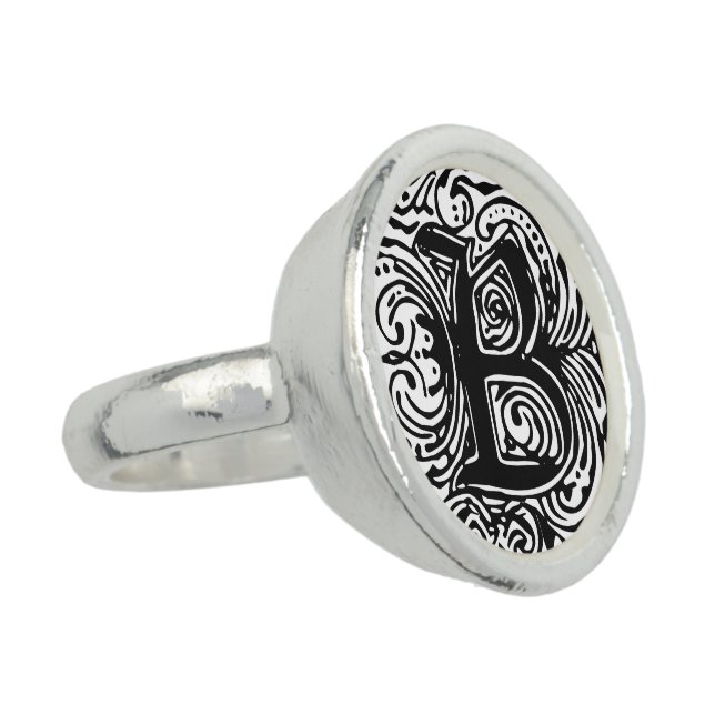 Monarchia Black Letter "B" Ring (Side)