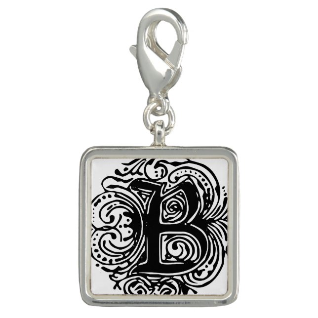 Monarchia Black Letter "B" Square Charm (Front)