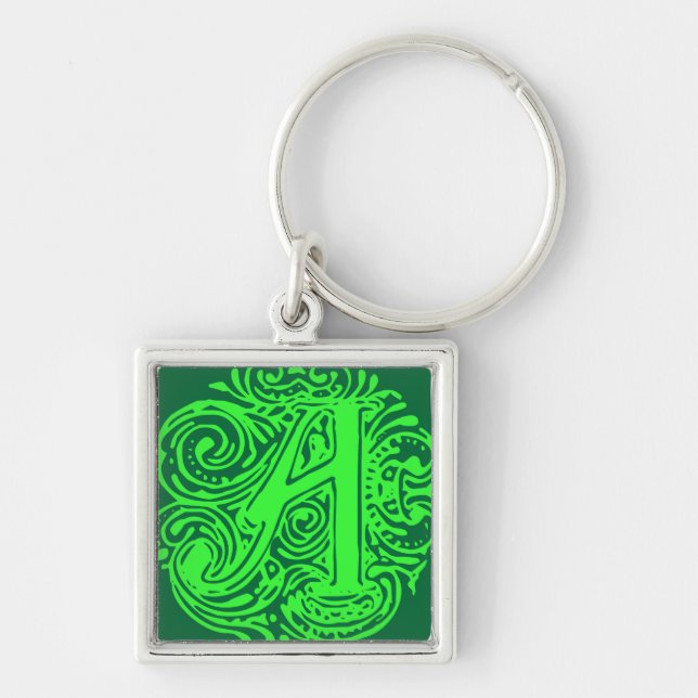 Monarchia Green  "A" Keychain (Front)