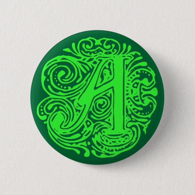 Monarchia Green  "A" Pinback Button (Front)