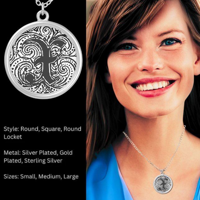 Monarchia Letter X Monogram Silver Plated Necklace (Monarchia Letter X Monogram Silver Plated Necklace)