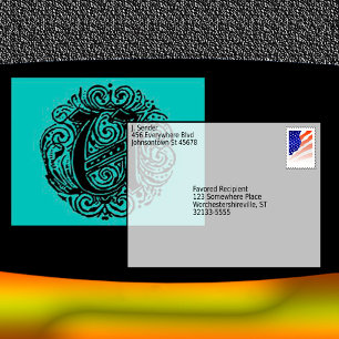 Monarchia Vintage Font "U" Letter Postcard