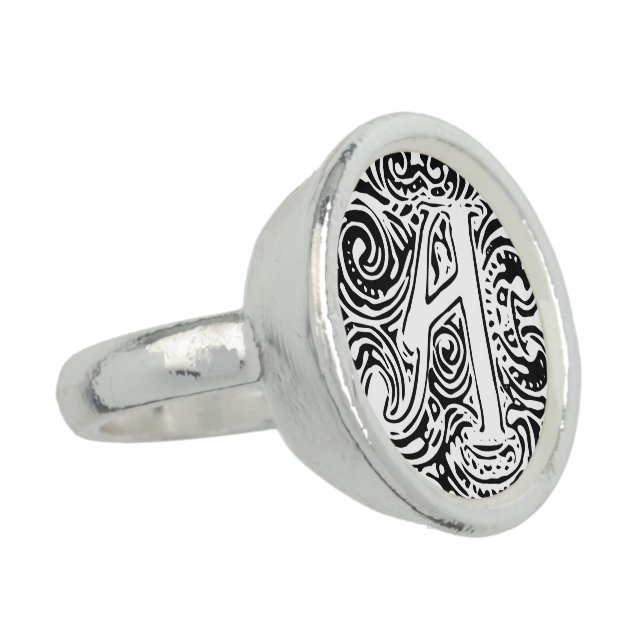 Monarchia White Letter "A" Ring (Side)