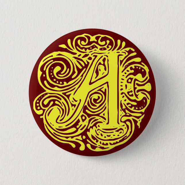 Monarchia Yellow "A" Pinback Button (Front)