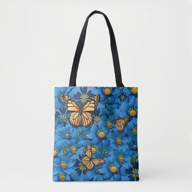 "Monarchs" Customizable Monogram  Tote Bag (Front)
