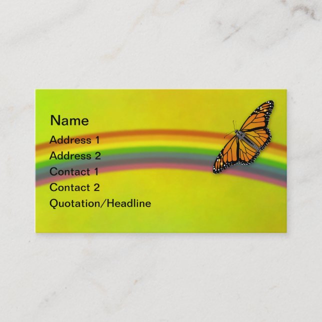 Monarchs & Rainbows Customizable Business Cards (Front)