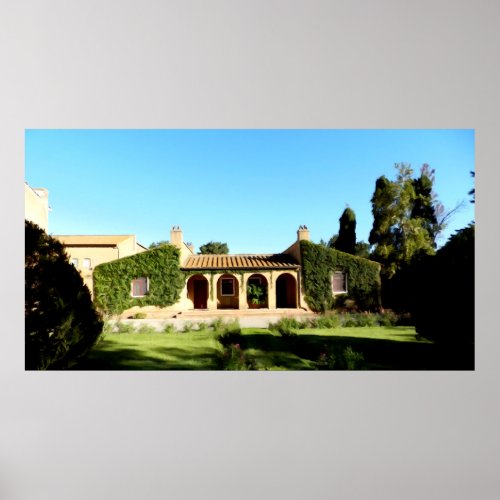Monastery next to the town of Bolgheri painting Poster