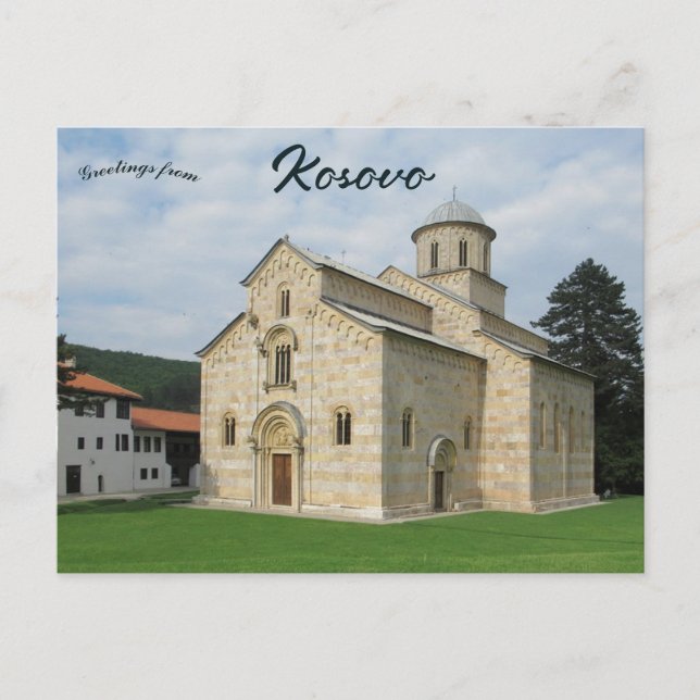 Monastery of Visoki Decani Near Peja Kosovo Postcard (Front)