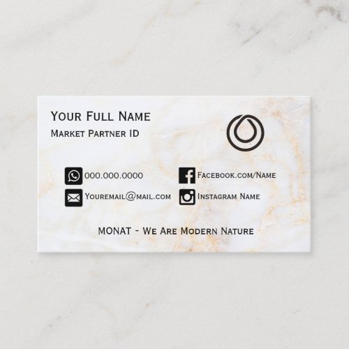 MONAT Gold Marble Business Card