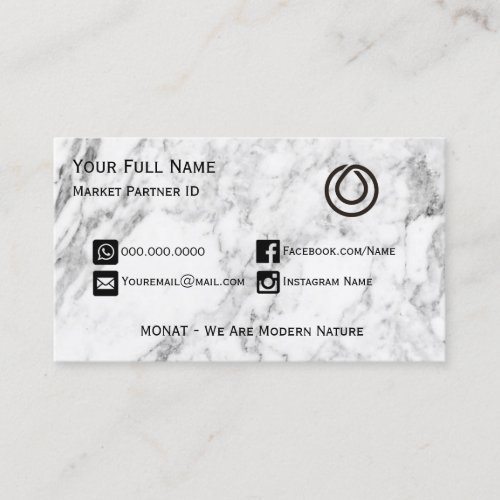 MONAT Grey Marble Business Card