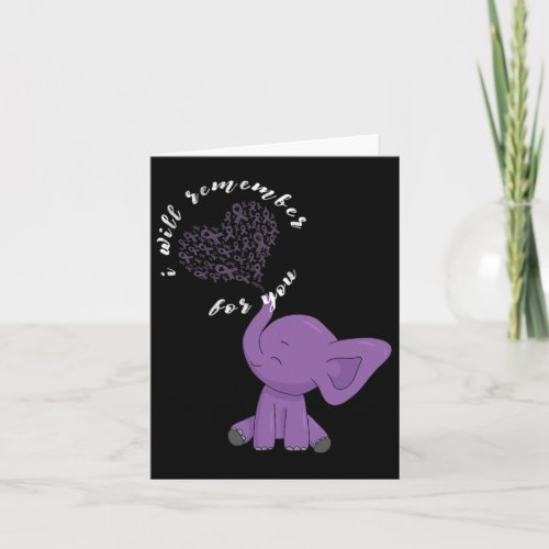 Monat I End Purple Bow Elephant  Card