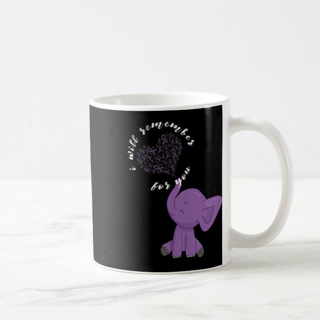 Monat I End Purple Bow Elephant  Coffee Mug (Right)