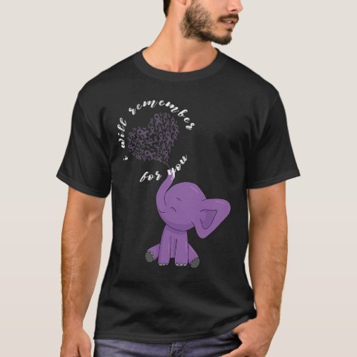 Monat I End Purple Bow Elephant  T_Shirt