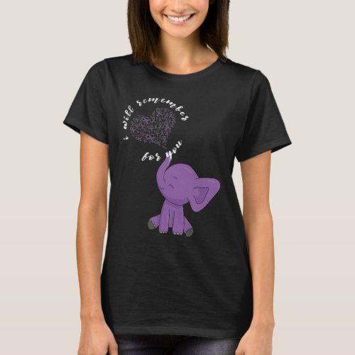 Monat I End Purple Bow Elephant  T_Shirt