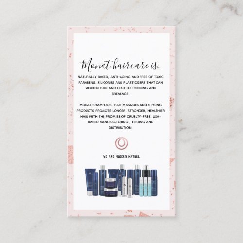 Monat Rose Gold Wash  Instructions  Business Card
