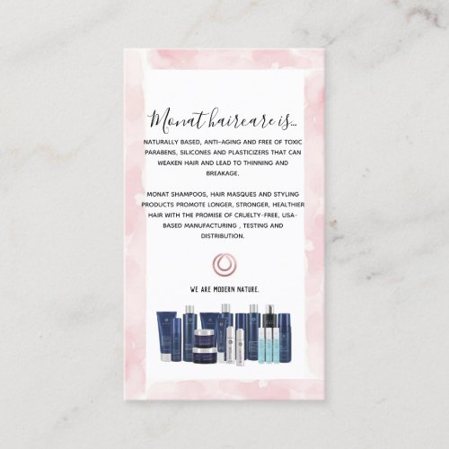 Monat Wash Instructions Business Card