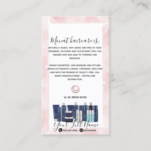 Monat Wash Instructions Business Card