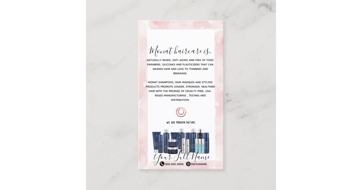 Monat Wash Instructions Business Card | Zazzle