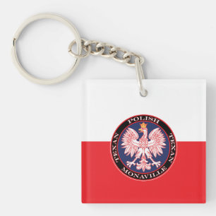 Monaville Round Polish Texan Keychain