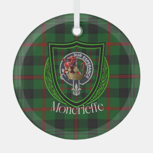 Moncrieffe Scottish Clan Tartan & Crest Glass Ornament
