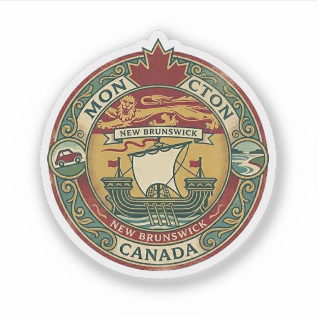 Moncton, New Brunswick Sticker (Front)