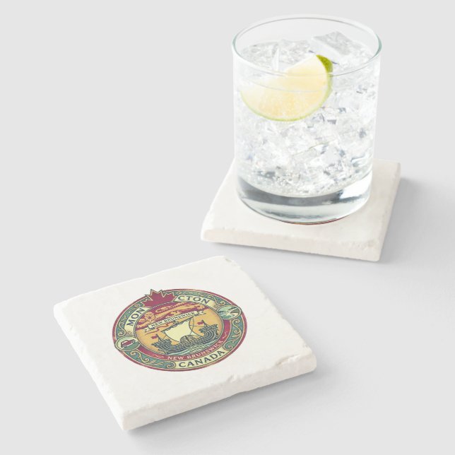 Moncton, New Brunswick Stone Coaster (Side)