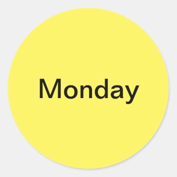 Monday Day Of The Week Yellow Stickers by Cherylsart at Zazzle