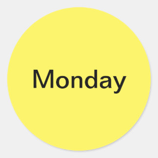 Monday Day of the Week Yellow Stickers