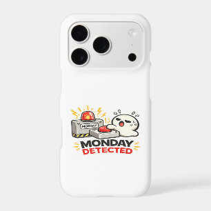 Monday Detected - Funny Cute Tired Character Alarm iPhone 17 Pro Case