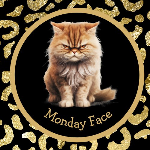 Monday Face Or Your Text Angry Tabby Cat Mug