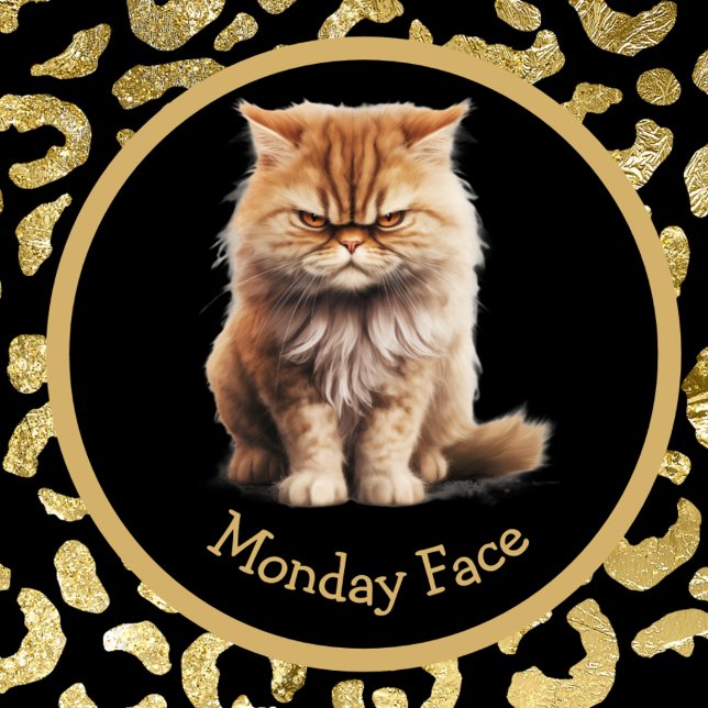 Monday Face Or Your Text Angry Tabby Cat Mug (Creator Uploaded)