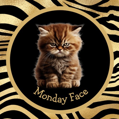 Monday Face Or Your Text Funny Angry Cat Mug