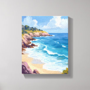 Monday in Malibu   Beach Cliffs CA Travel  Canvas Print